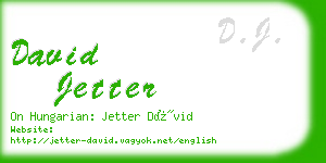 david jetter business card